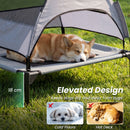 78.5 cm Elevated Pet Cot with Removable Canopy – Grey view 8