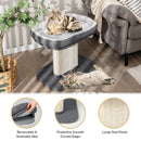 Modern cat tree tower with large plush perch and sisal plate, perfect for indoor play and rest for kittens.