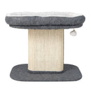 Gray modern cat tree tower featuring a sturdy base and removable plush cushion for comfort and easy maintenance indoors.