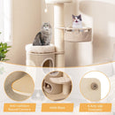 Multi-level cat tower with top perch, hammock, and 2-storey condo, featuring natural sisal and removable cushions for.