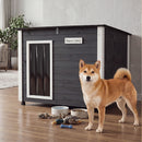 Spruce Wood Dog House with Opening Roof – Small or Large – S – view 1