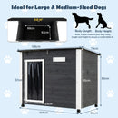 Spruce Wood Dog House with Opening Roof – Small or Large – L – view 5