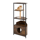 156 cm Corner Cat Tower with Condo and Metal Frame – view 3