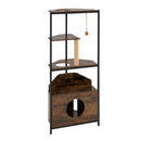 156 cm Corner Cat Tower with Condo and Metal Frame – view 4
