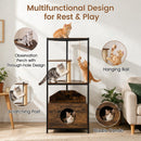156 cm Corner Cat Tower with Condo and Metal Frame – view 7