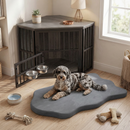 Corner Dog Crate and Separate Memory Foam Bed Set – Default Title – view 2