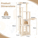 194 cm Cat Tower with Condo and Climbing Ladder – view 5