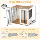 80 cm White Dog Crate Furniture with Swivel Feeding Bowls – White view 5