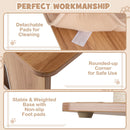 Multi-level tall modern cat tree featuring two plush perches, stable base, and detachable pads for easy cleaning.