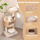 Modern cat tower featuring a spacious condo, top perch, and plush cushions for comfortable lounging and play.