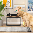 Adjustable Raised Dog Feeder with Two Stainless Steel Bowls – view 1