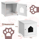 Cat hidden litter enclosure box with a door, dimensions 49x51x47cm, serves as a nightstand and cat house.
