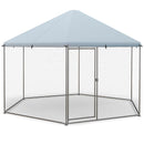 Hexagonal Walk-In Chicken Run with Canopy – view 2