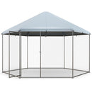 Hexagonal Walk-In Chicken Run with Canopy – view 6