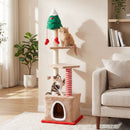 132 cm Festive Cat Tree with Condo and Scratching Posts – view 1