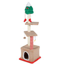 132 cm Festive Cat Tree with Condo and Scratching Posts – view 2