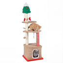 132 cm Festive Cat Tree with Condo and Scratching Posts – view 3