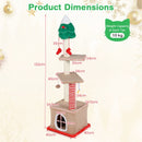 132 cm Festive Cat Tree with Condo and Scratching Posts – view 4