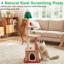 132 cm Festive Cat Tree with Condo and Scratching Posts – view 7