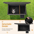 Weatherproof wooden feral cat house with removable divider, insulated for up to 3 cats, ideal for outdoor use.