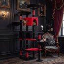 190 cm Gothic Cat Tower with Two Condos and Two Perches – view 1