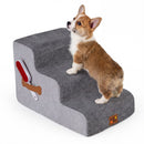 37.5 cm Three-Step Foam Pet Stairs with Washable Cover – Grey view 3