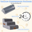 37.5 cm Three-Step Foam Pet Stairs with Washable Cover – Grey view 7