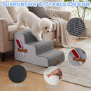 37.5 cm Three-Step Foam Pet Stairs with Washable Cover – Grey view 9