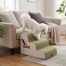 37.5 cm Three-Step Foam Pet Stairs with Washable Cover – Green view 1