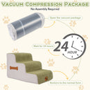 37.5 cm Three-Step Foam Pet Stairs with Washable Cover – Green view 7