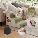 37.5 cm Three-Step Foam Pet Stairs with Washable Cover – Green view 9