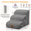 40 cm Three-Tier Foam Pet Steps with Washable Cover – Grey view 5