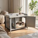 80 cm Cat Litter Cabinet with Barn-Style Doors – view 1