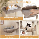 127 cm Cat Tower with Condo, Hammock and Hanging Basket – view 6