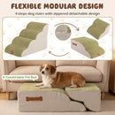 Modular Four- or Five-Tier Foam Pet Steps – Green / 4 Tiers view 7