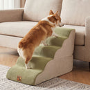 Modular Four- or Five-Tier Foam Pet Steps – Green / 5 Tiers view 1