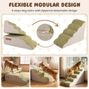 Modular Four- or Five-Tier Foam Pet Steps – Green / 5 Tiers view 7
