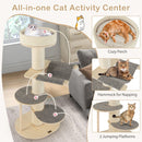 Hammock for napping on the multi-level wooden cat tower, featuring tear-resistant fabric and a cozy design for indoor.