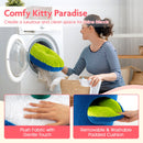 Flower-shaped perch and planter condo of a multicolored cat tree, featuring plush padding and removable cushion for.