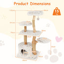 135 cm Pear Wood Cat Tower with Flower Perch – view 4
