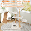 135 cm Pear Wood Cat Tower with Flower Perch – view 6