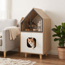House-Shaped Cat Litter Cabinet with Upper Shelf – view 1