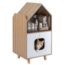 House-Shaped Cat Litter Cabinet with Upper Shelf – view 4
