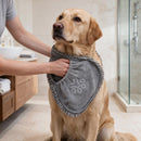 Three-Piece Microfibre Dog Drying Towel Set with Hand Pockets – Grey – view 1