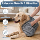 Three-Piece Microfibre Dog Drying Towel Set with Hand Pockets – Grey – view 6