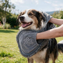 Three-Piece Microfibre Dog Drying Towel Set with Hand Pockets – Grey – view 9