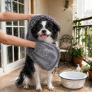 Three-Piece Microfibre Dog Drying Towel Set with Hand Pockets – Grey – view 10