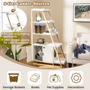 5-tier ladder shelves with removable mats, ideal for cat exploration and storage, enhancing your pet's space and decor.