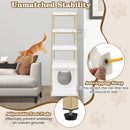 Large cat litter box enclosure with 5-tier shelves, anti-tipping strap, and adjustable feet for stability and style.