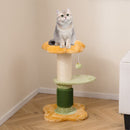 Cat tree with plush top perch and sisal scratching post, perfect for lounging and engaging play for cats.